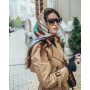 Дизайнерська шовкова хустка My Scarf "Квіти Парижу" 90 на 90 см прикрашена натуральною яшмою