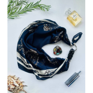 Дизайнерська хустка "Зоряний орнамент" від бренда My Scarf, прикрашена натуральним каменем