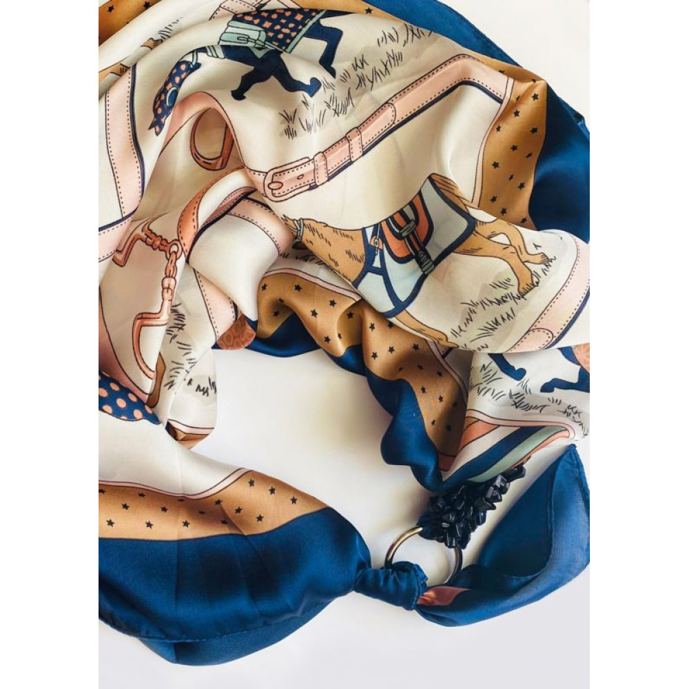 Шовкова хустка my scarf "Королівський сапфір", шийна хустка