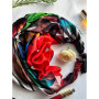 Дизайнерська шовкова хустка My Scarf "Гра пристрасті" 90 на 90 см прикрашений  натуральним коралом