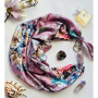 Дизайнерська шовкова хустка My Scarf "Рожева перлина" 90 на 90 см  з каменем рожевий кварц і амазоніт