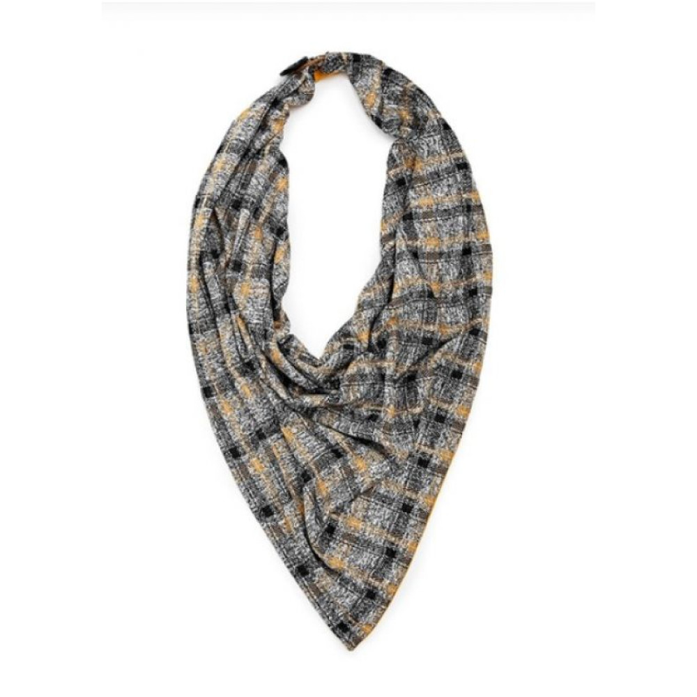 Теплий трикотажний 2-сторонній чоловічий шарф My Scarf, "Единбург" жовто-сірий карта