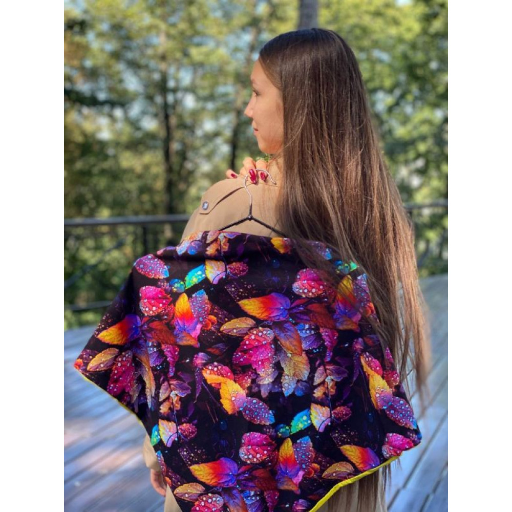 Шарф My Scarf "Яскрава осінь" віскоза, трикотаж з металевими кільцями