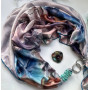 Дизайнерська хустка "Бірюзовий риф" від бренда My Scarf, прикрашена натуральним каменем бірюза