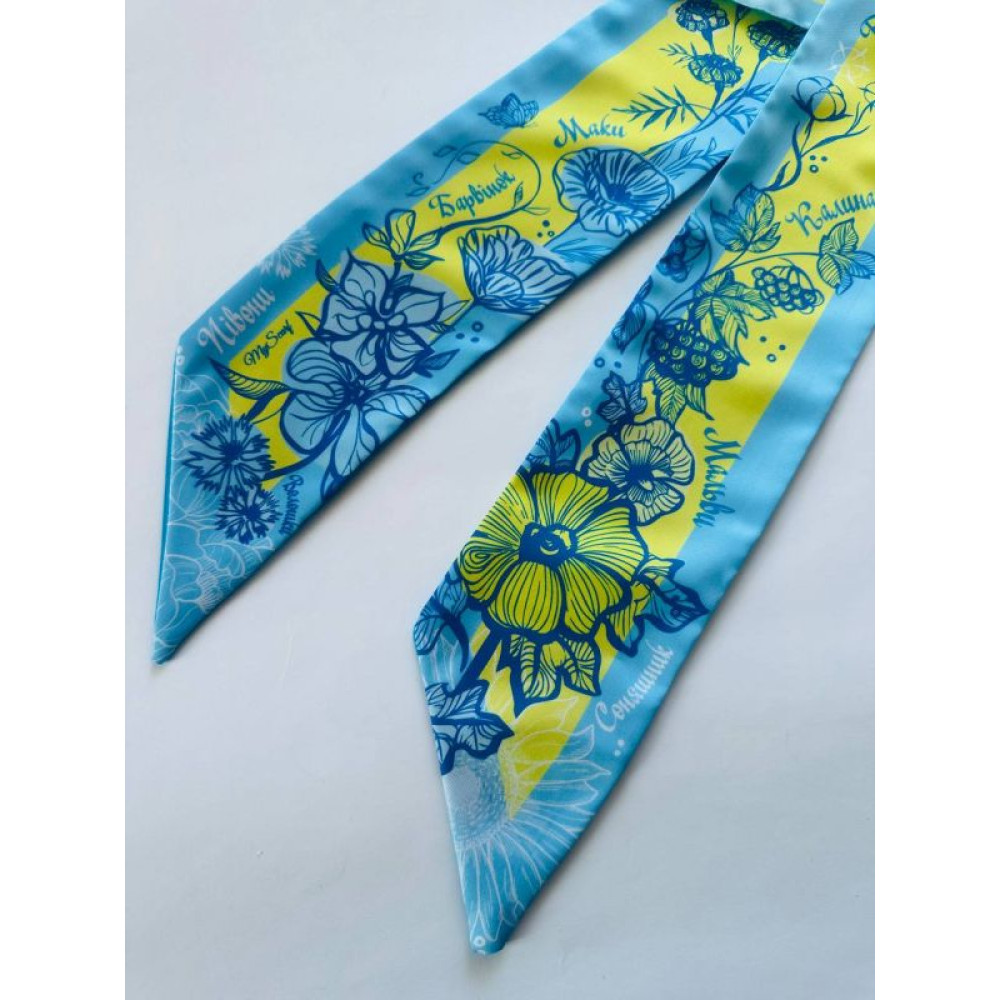 Твіллі авторський двосторонній "Квіти Украіни" від Myscarf