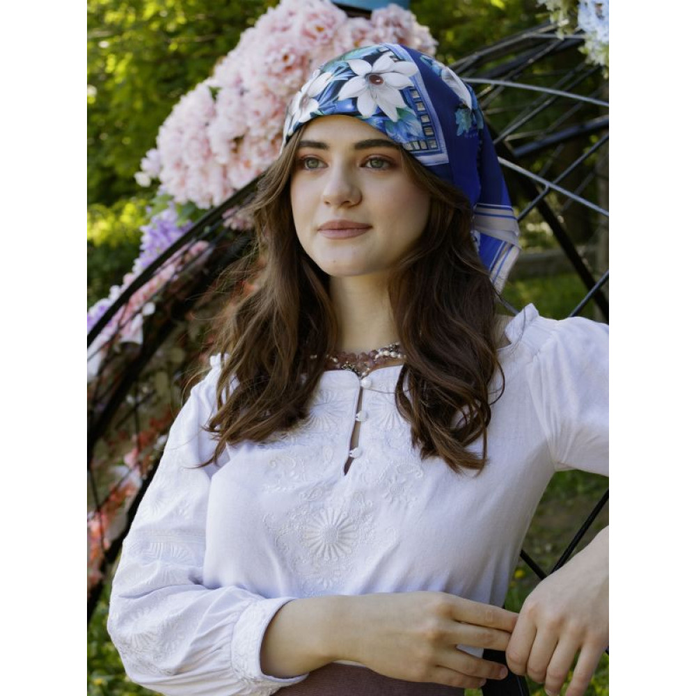 Хустка дизайнерська "Синя птаха" від My Scarf принт 3D