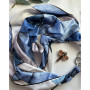 Дизайнерська шовкова хустка My Scarf "Сапфіровий блиск" 90 на 90 см  з каменем содаліт