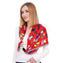 Дизайнерська шовкова хустка My Scarf "Гра пристрасті" 90 на 90 см прикрашений  натуральним коралом