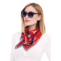 Дизайнерська шовкова хустка My Scarf "Гра пристрасті" 90 на 90 см прикрашений  натуральним коралом