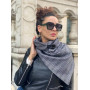 Шарф унісекс My Scarf двосторонній , клітинка сірий кежуал віскоза, трикотаж