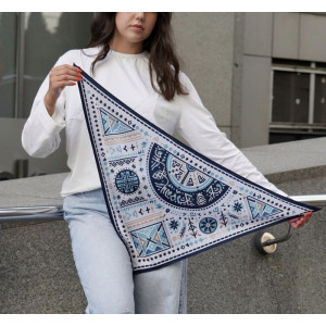 Дизайнерська велика хустка косинка "Коловорот життя" My Scarf