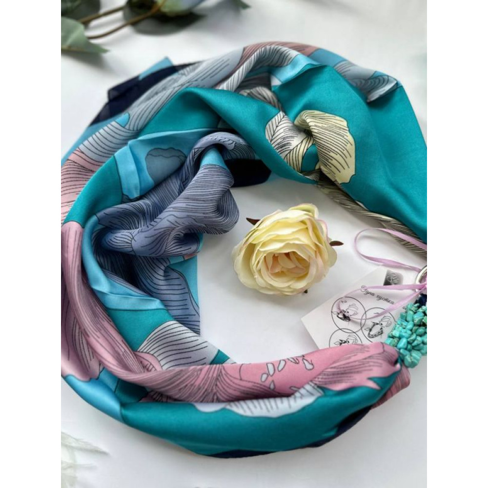 Дизайнерська хустка "Блакита мрія" від бренда My Scarf, подарунок жінці