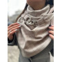 Жіночий 2-сторонній, вовняний бежевий в клітинку "Единбург" від My scarf, на кільцях, снуд, бактус