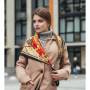 Дизайнерська шовкова хустка My Scarf "Золотий шик" 90 на 90см прикрашений натуральним камінням тигрове око