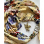 Дизайнерська шовкова хустка My Scarf "Золотий сад" 90 на 90 см, Преміум ВІП колекція