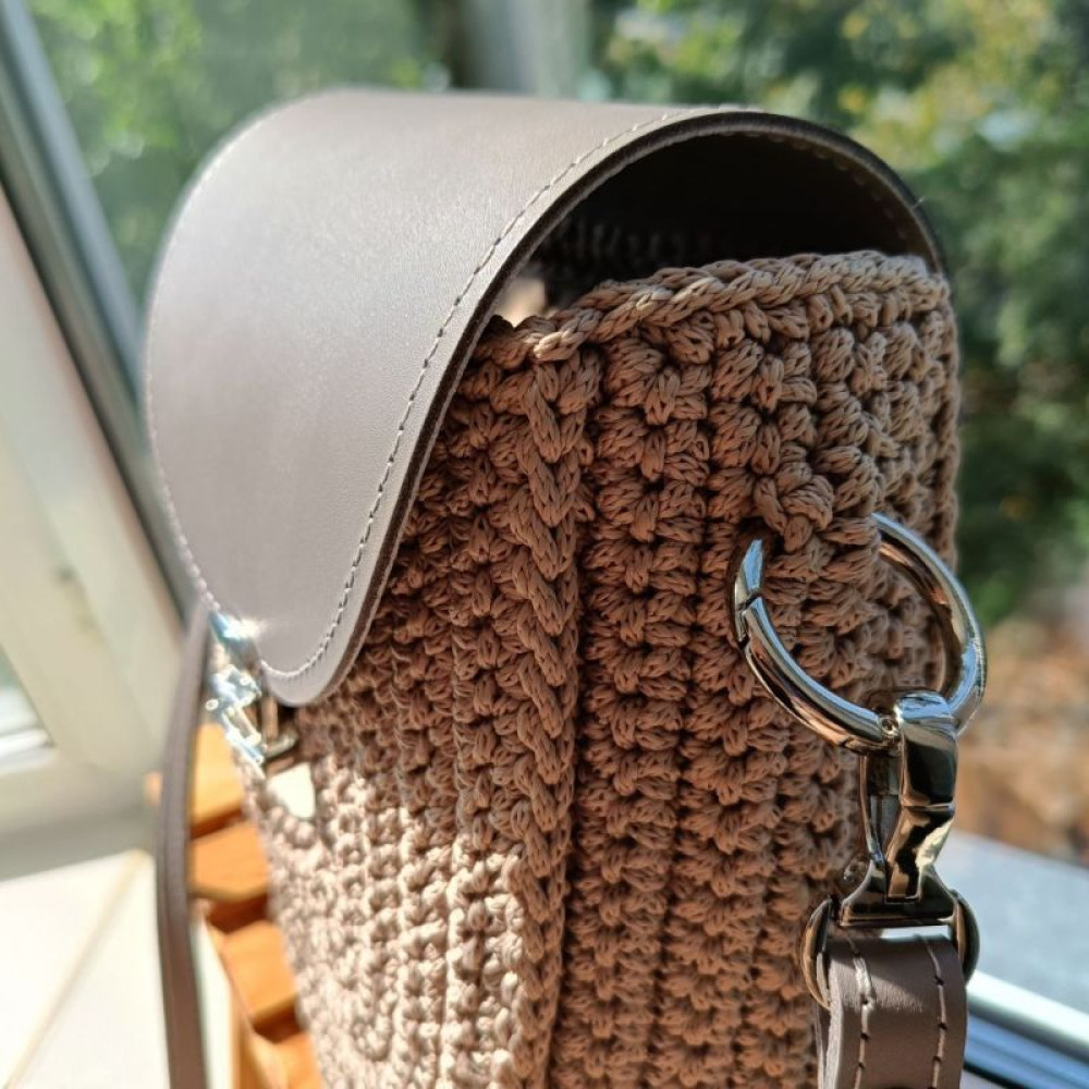 В`язана сумочка Mini зі шкіряною фурнітурою