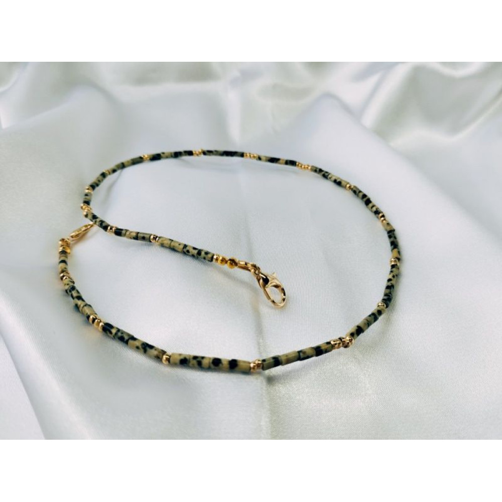 ДАЛМАЦІЯ, сет оригінальних чокерів з натуральною далматинською яшмою