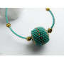 Мінімалістік з бусиной Бірюза+золото