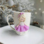 Чашка з декором із полімерної глини «Балерина»