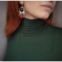 Сережки ′Пишні мальви′ (корал)