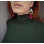 Сережки ′Музика вітру′ (корал, шунгіт)