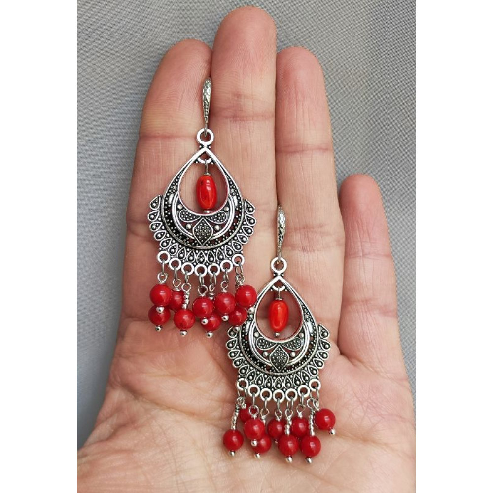 Сережки ′Срібна пташка′  (корал)