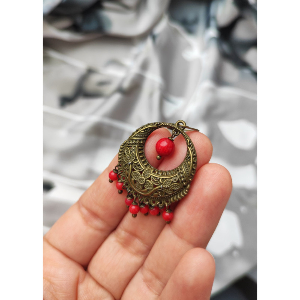 Сережки "Калинова сопілка" (натуральний корал)
