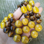 Намисто "Кульбабове вино" (кераміка, тигрове око)