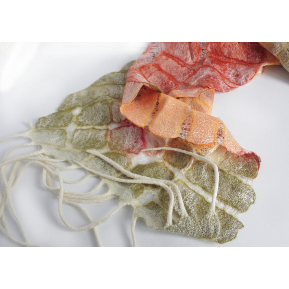 Валяний шалик "КЛЕНОВИЙ ПРИМОРОЗОК"