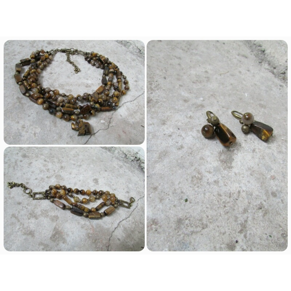Сережки з тигрового ока