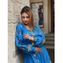 Блакитна вишита сукня. Українська жіноча сукня.