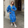 Блакитна вишита сукня. Українська жіноча сукня.