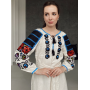 Елегантна молочна вишита жіноча сукня. Українська традиційна сукня вишиванка.