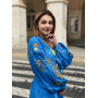 Блакитна вишита сукня. Українська жіноча сукня.