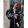 Жіноча вишита велюрова довга сукня. Українська вишита зелена сукня.