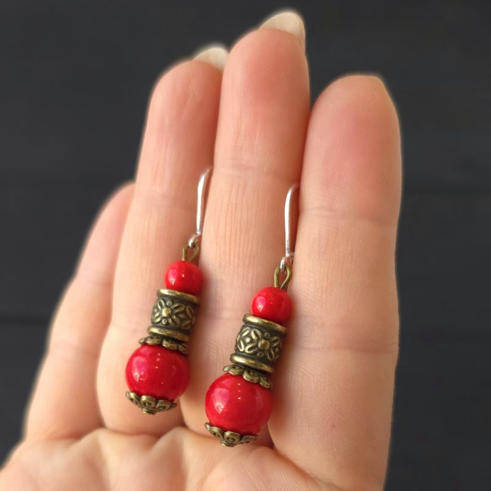 Сережки коралові "Знахідка"
