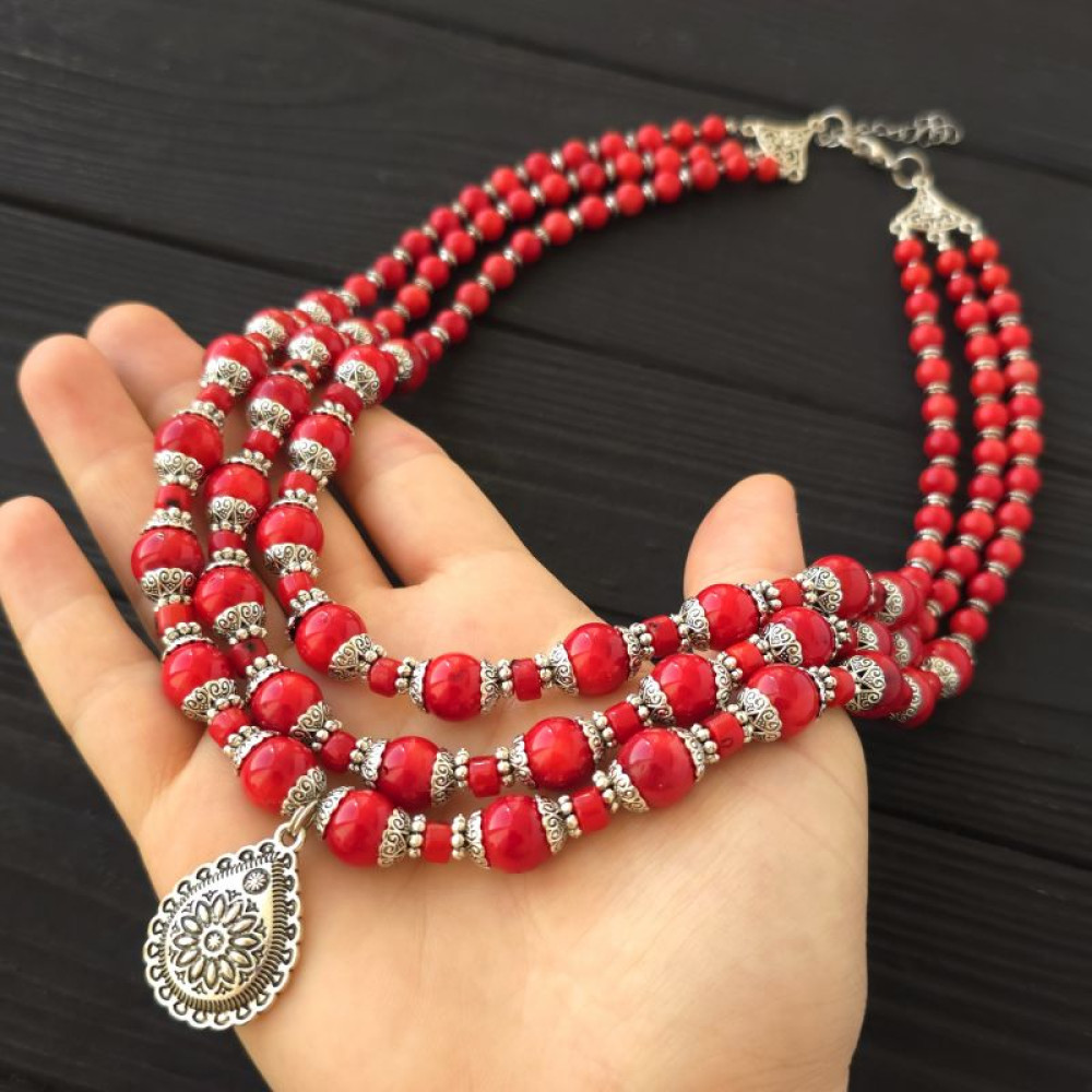 Етно намисто з натурального коралу