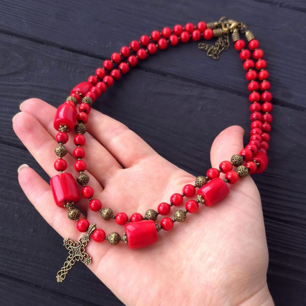 Сет з двох намист з натурального коралу