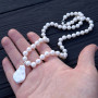 Намисто з натуральних перлів з перлиною Кейші у сріблі