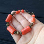 Браслет з натуральних коралів кольору лосось