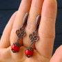 Сережки з натуральними коралами