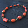 Намисто з великими натуральними коралами кольору старовинних коралів