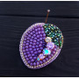 Брошка - кулон " Сливка " розшита кристалами циркону та Swarovski