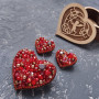 Брошка "Валентинка" серце міні , розшите стразами та кристалами