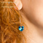 Позолочені сережки Серце кристали Swarovski