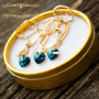 Позолочені сережки Серце кристали Swarovski