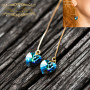 Позолочені сережки Серце кристали Swarovski
