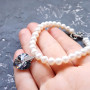 Браслет з натуральними перлами та Swarovski кристалами