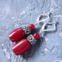Сережки з натуральних коралів зі срібними застібками
