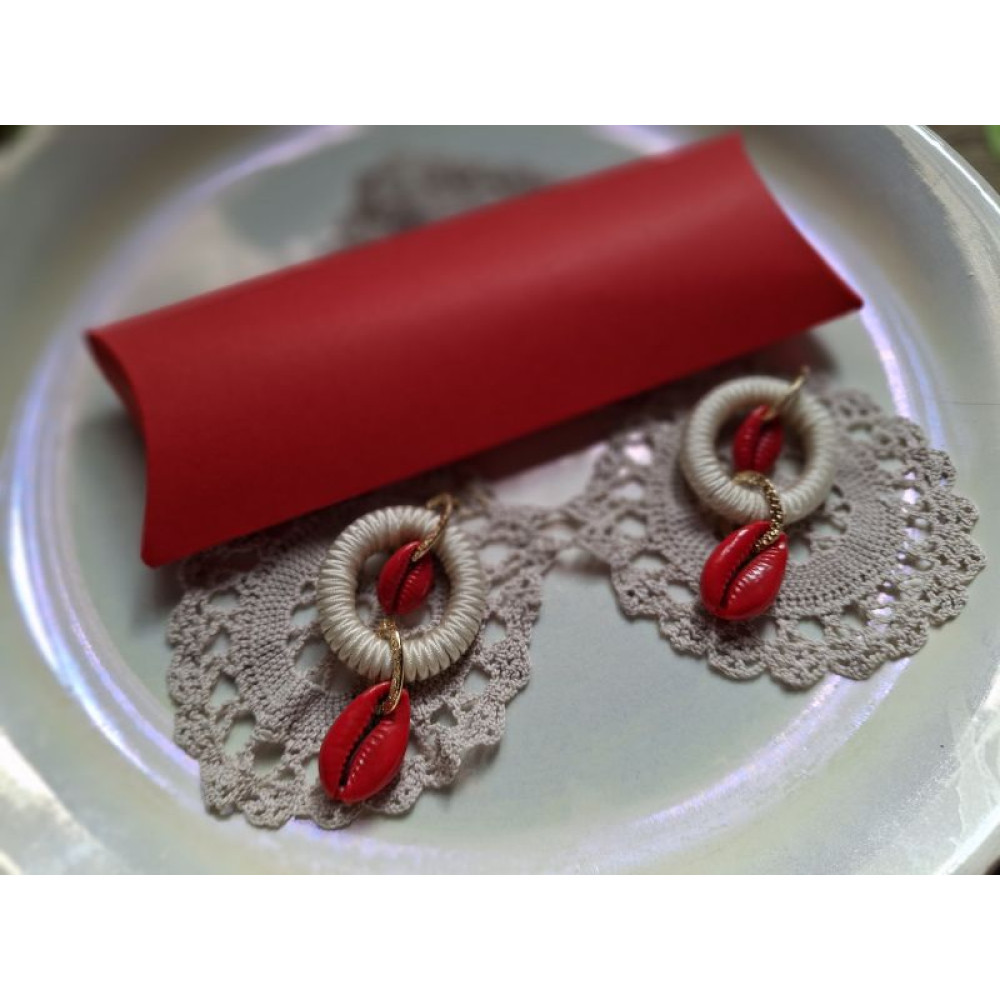 Сережки ,,Коралові  каурі,,